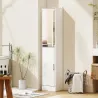 Armario para Baño Alto Mueble Columna de Baño con Espejo 2 Puertas y Estantes Ajustables Multiusos 32x28x162 cm ... - Ogal.Es
