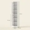 Armario para Baño Alto Mueble Columna de Baño con Espejo 2 Puertas y Estantes Ajustables Multiusos 32x28x162 cm ... - Ogal.Es