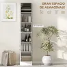Armario para Baño Alto Mueble Columna de Baño con Espejo 2 Puertas y Estantes Ajustables Multiusos 32x28x162 cm ... - Ogal.Es