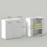 Mueble para Debajo del Lavabo Armario de Baño de Pared con 2 Puertas y Estante Interior Ajustable Estilo Moderno... - Ogal.Es