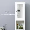 Armario Alto para Baño con Espejo Mueble Columna de Baño Madera con 2 Estantes Abiertos 2 Puertas y Baldas Inter... - Ogal.Es