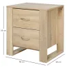 Mesita de Noche con 2 Cajones Patas y Base Elevada para Dormitorio Mesa Lateral para Sala de Estar Estilo Modern... - Ogal.Es