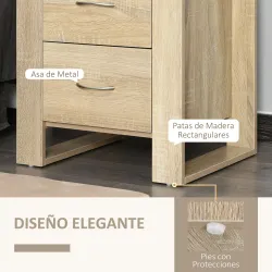 Mesita de Noche con 2 Cajones Patas y Base Elevada para Dormitorio Mesa Lateral para Sala de Estar Estilo Modern... - Ogal.Es