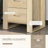 Mesita de Noche con 2 Cajones Patas y Base Elevada para Dormitorio Mesa Lateral para Sala de Estar Estilo Modern... - Ogal.Es