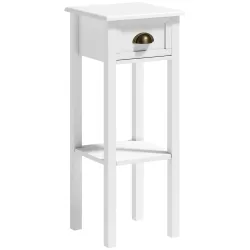 Mesa Auxiliar Moderna, Mesa Auxiliar para Sofá, con Cajón y Estante, Mesita de Noche para Salón, Dormitorio, 30x... - Ogal.Es
