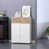 Armario de Suelo para Baño con 2 Puertas y Estantes Interiores Ajustables Mueble Auxiliar de Madera Multiusos pa... - Ogal.Es