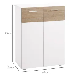 Armario de Suelo para Baño con 2 Puertas y Estantes Interiores Ajustables Mueble Auxiliar de Madera Multiusos pa... - Ogal.Es