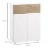 Armario de Suelo para Baño con 2 Puertas y Estantes Interiores Ajustables Mueble Auxiliar de Madera Multiusos pa... - Ogal.Es