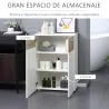 Armario de Suelo para Baño con 2 Puertas y Estantes Interiores Ajustables Mueble Auxiliar de Madera Multiusos pa... - Ogal.Es