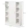 Armario de Suelo para Baño de Madera con 8 Compartimentos Abiertos y 1 Puerta con Estantes Ajustables Mueble Aux... - Ogal.Es