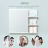 Armario con Espejo para Baño con 3 Estantes Abiertos y 1 Estante Interior Estilo Moderno 60x18x50 cm Blanco - Ogal.Es