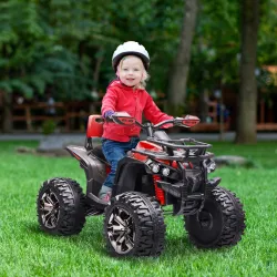 Quad Eléctrico 12V para Niños +3 Años con 2 Motores Faros Música Neumáticos de Suspensión Botones Avance y Retro... - Ogal.Es