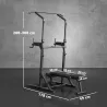 Estación de Musculación Torre de Fondos Altura Ajustable 200-230 cm con Barra de Dominadas y Banco Plegable para... - Ogal.Es