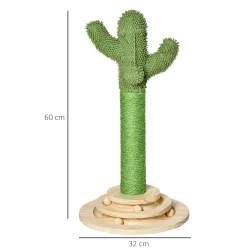 Poste Rascador para Gatos en Forma de Cactus Pequeño Árbol Rascador para Gatos con Poste de Sisal y Felpa Pelota... - Ogal.Es