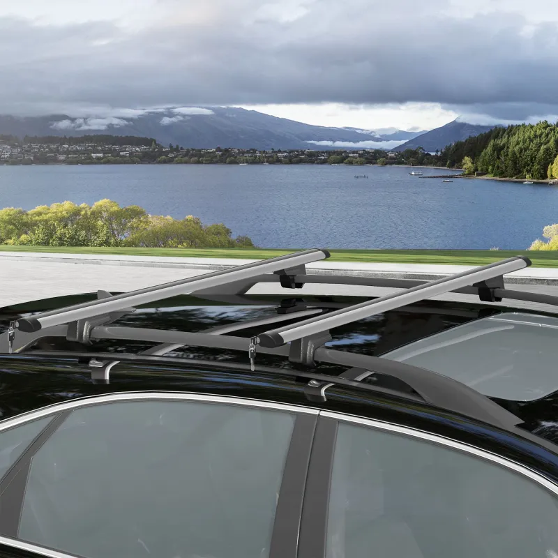 Barras de Techo Universales para Vehículos de Aluminio Bacas Portaequipajes Coche Automóvil Baca para Coche Univ... - Ogal.Es