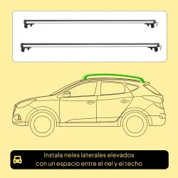 Barras de Techo Universales para Vehículos de Aluminio Bacas Portaequipajes Coche Automóvil Baca para Coche Univ... - Ogal.Es