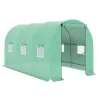 Invernadero de Exterior 4x2x2 m Invernadero de Túnel con 6 Ventanas de Malla y Puerta Enrollable con Cremallera ... - Ogal.Es