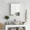 Armario Baño de Pared con 2 Puertas Estante Interior Ajustable y Compartimento Abierto Mueble Auxiliar Suspendid... - Ogal.Es
