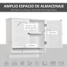 Armario Baño de Pared con 2 Puertas de Persiana Estante Interior y Barra de Toallero Mueble Auxiliar Suspendido ... - Ogal.Es