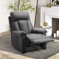 Sillón Relax Reclinable hasta 150° Tapizado en PU Butaca de Salón con Reposapiés Retráctil Respaldo Alto Resposa... - Ogal.Es