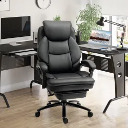 Silla de Oficina Ergonómica Silla de Escritorio Ajustable en Altura con Respaldo Inclinable hasta 130° Función B... - Ogal.Es
