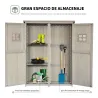 Armario de Madera para Exterior para Herramientas de Jardinería con Doble Puerta y Estantes 127,5x50x164 cm Gris - Ogal.Es