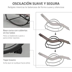 Tumbona Mecedora de Exterior con Reposabrazos Reposacabezas y Efecto de Ratán para Jardín Terraza Patio Carga Má... - Ogal.Es
