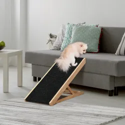 Rampa Plegable para Perros y Gatos de Madera con Altura Ajustable de 4 Niveles y Alfombra Antideslizante Escaler... - Ogal.Es