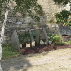 Invernadero de Exterior Invernadero de Jardín 270x90x90 cm Tipo Caseta con 3 Ventanas Marco de Acero y Cubierta ... - Ogal.Es