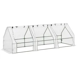 Invernadero de Exterior Invernadero de Jardín 270x90x90 cm Tipo Caseta con 3 Ventanas Marco de Acero y Cubierta ... - Ogal.Es