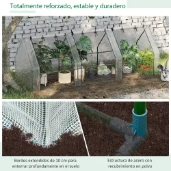 Invernadero de Exterior Invernadero de Jardín 270x90x90 cm Tipo Caseta con 3 Ventanas Marco de Acero y Cubierta ... - Ogal.Es