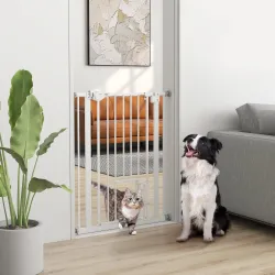 Barrera de Seguridad para Perros Barrera para Mascotas Extensible con Puerta Pequeño Cierre Automático y Sistema... - Ogal.Es