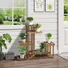 Soporte de Madera para Flores Estantería Decorativa para Macetas Plantas con 6 Estantes Interior y Exterior para... - Ogal.Es