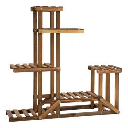 Soporte de Madera para Flores Estantería Decorativa para Macetas Plantas con 6 Estantes Interior y Exterior para... - Ogal.Es