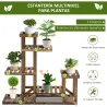 Soporte de Madera para Flores Estantería Decorativa para Macetas Plantas con 6 Estantes Interior y Exterior para... - Ogal.Es