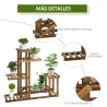 Soporte de Madera para Flores Estantería Decorativa para Macetas Plantas con 6 Estantes Interior y Exterior para... - Ogal.Es