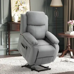 Sillón Relax Levanta Personas Sillón Elevador con Control Remoto Reclinación Eléctrica 160° Reposapiés 76x90x105... - Ogal.Es
