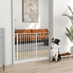 Barrera de Seguridad para Perros Extensible 75-115 cm para Puertas y Escaleras Puerta de Seguridad Apertura en D... - Ogal.Es