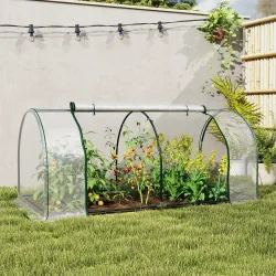 Invernadero de Exterior 200x100x80 cm con Marco de Acero y Cubierta de PVC para Cultivo de Plantas Tomates Trans... - Ogal.Es