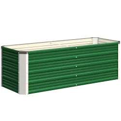 Arriate de Jardín de Acero Incluye Guantes Huerto Urbano Jardinera Macetero Rectangular para Cultivos Plantas Fl... - Ogal.Es