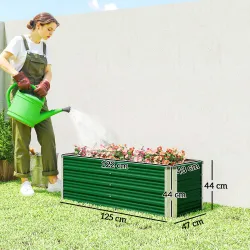 Arriate de Jardín de Acero Incluye Guantes Huerto Urbano Jardinera Macetero Rectangular para Cultivos Plantas Fl... - Ogal.Es