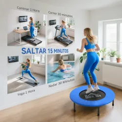 Cama Elástica Fitness Ø81 cm Trampolín de Acero con Borde Protector y 28 Resortes para Ejercicios en Interior y ... - Ogal.Es