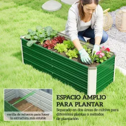 Arriate de Jardín de Acero Incluye Guantes Huerto Urbano Jardinera Macetero Rectangular para Cultivos Plantas Fl... - Ogal.Es