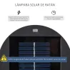 Linterna de Jardín de Ratán Sintético Farola Solar Exterior con Luces LED Encendido y Apagado Automático Imperme... - Ogal.Es