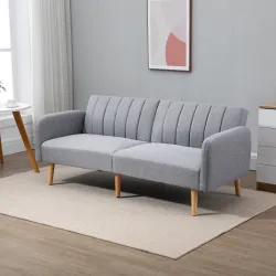 Sofá Cama de 3 Plazas Moderno 173x75x73 cm Sofá Cama Plegable Tapizado en Lino Sintético con Respaldo Ajustable ... - Ogal.Es
