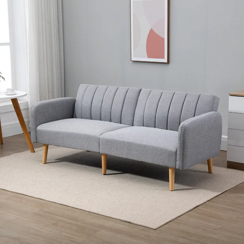 Sofá Cama de 3 Plazas Moderno 173x75x73 cm Sofá Cama Plegable Tapizado en Lino Sintético con Respaldo Ajustable ... - Ogal.Es