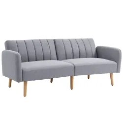 Sofá Cama de 3 Plazas Moderno 173x75x73 cm Sofá Cama Plegable Tapizado en Lino Sintético con Respaldo Ajustable ... - Ogal.Es