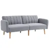 Sofá Cama de 3 Plazas Moderno 173x75x73 cm Sofá Cama Plegable Tapizado en Lino Sintético con Respaldo Ajustable ... - Ogal.Es