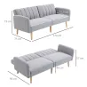 Sofá Cama de 3 Plazas Moderno 173x75x73 cm Sofá Cama Plegable Tapizado en Lino Sintético con Respaldo Ajustable ... - Ogal.Es