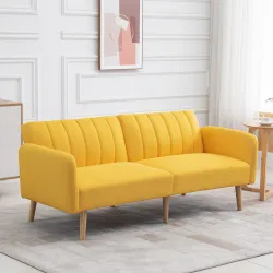 Sofá Cama de 3 Plazas Moderno 173x75x73 cm Sofá Cama Plegable Tapizado en Lino Sintético con Respaldo Ajustable ... - Ogal.Es